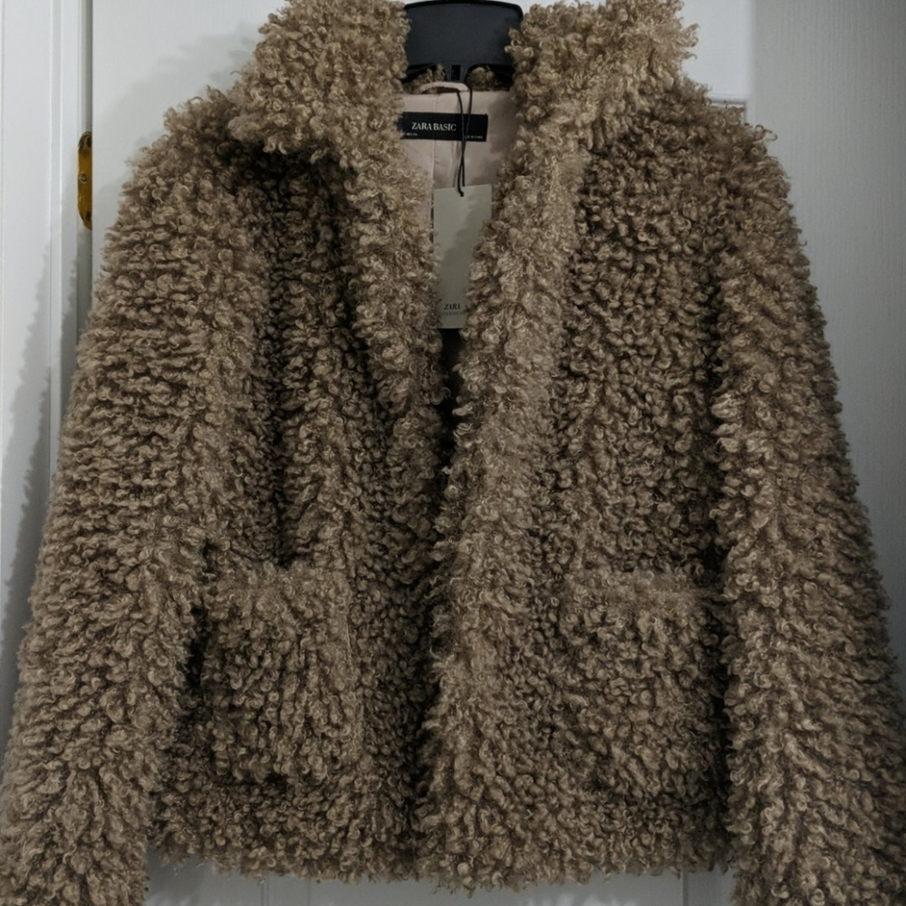 Zara Soft Fluffy Teddy Coat - XS - NWT